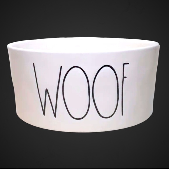 Rae Dunn Magenta Artisan 6 inches Pet Bowl “WOOF” - Picture 1 of 4